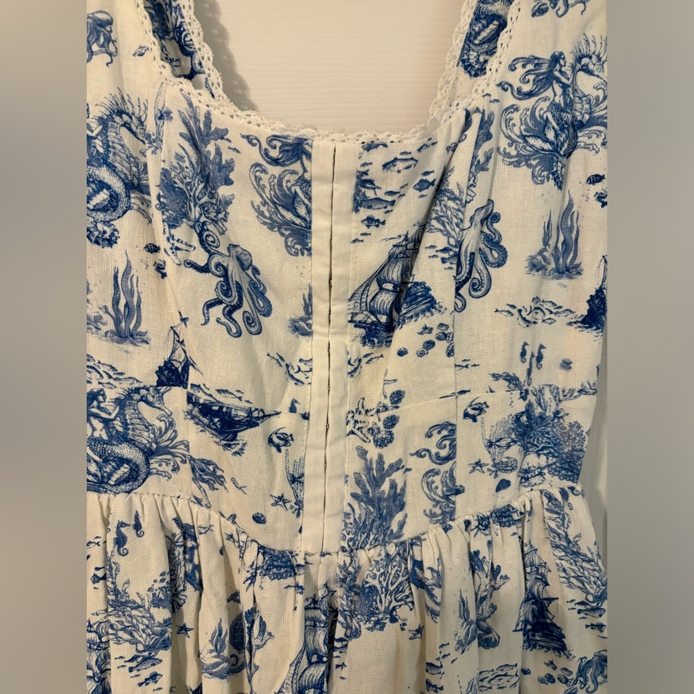 7 For All Mankind Marine Life Toile Dress NEVER WORN - Picture 9 of 14